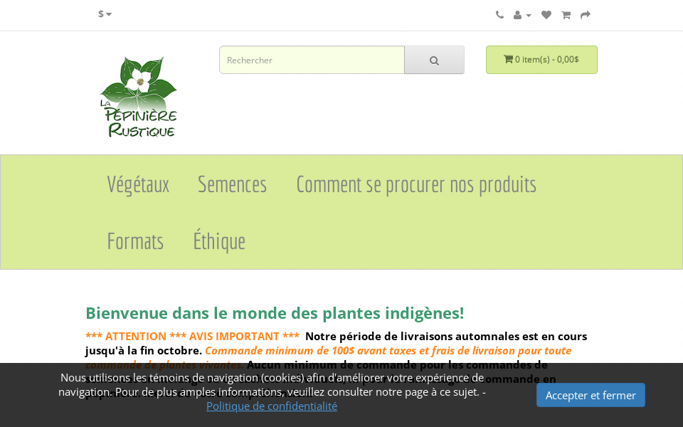 pepiniererustique.ca/ screen capture